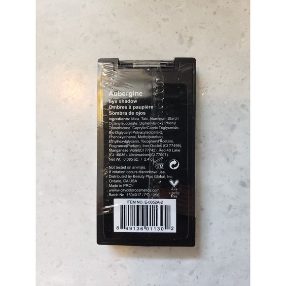 City Color Matte Single Eyeshadow Blendable Long Lasting Aubergine 0.085 Oz New - Picture 2 of 2